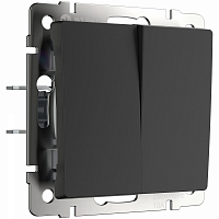 Выключатель  проходной 2-кл черный матовый Werkel WL08-SW-2G-2W W1122008