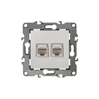 Розетка информационная двойная 2XRJ45, Эра12, белый, 12-3108-01 ЭРА