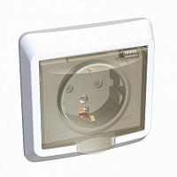 Розетка 1-м СП Этюд 16А IP44 250В с заземл. защ. шторки бел. SE