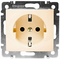 *Механизм розетки 1-м СП Valena 2К+З с заземл. нем. станд. сл. кость (DIY-упак.) Leg 695612