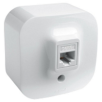 *Розетка информационная одноместная Кат.5е RJ45 UTP открытой установки белый Legrand QUTEO