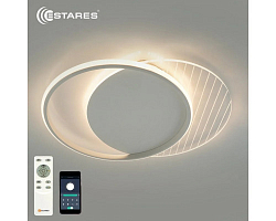 Управляемая светодиодная люстра AMATO 60W 2R-APP-400x505x52-WHITE/WHITE/CLEAR-220-IP20 УУО00005093