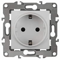 Розетка 2P+E Schuko, 16A-250В 12-2111-01 ЭРА, IP20, винт, Эра12, белый