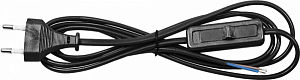 Сетевой шнур с выключателем, 230V 1.9м черный, KF-HK-1 Feron