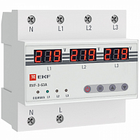 Реле выбора фаз с дисплеем RVF-3-63А PROxima EKF